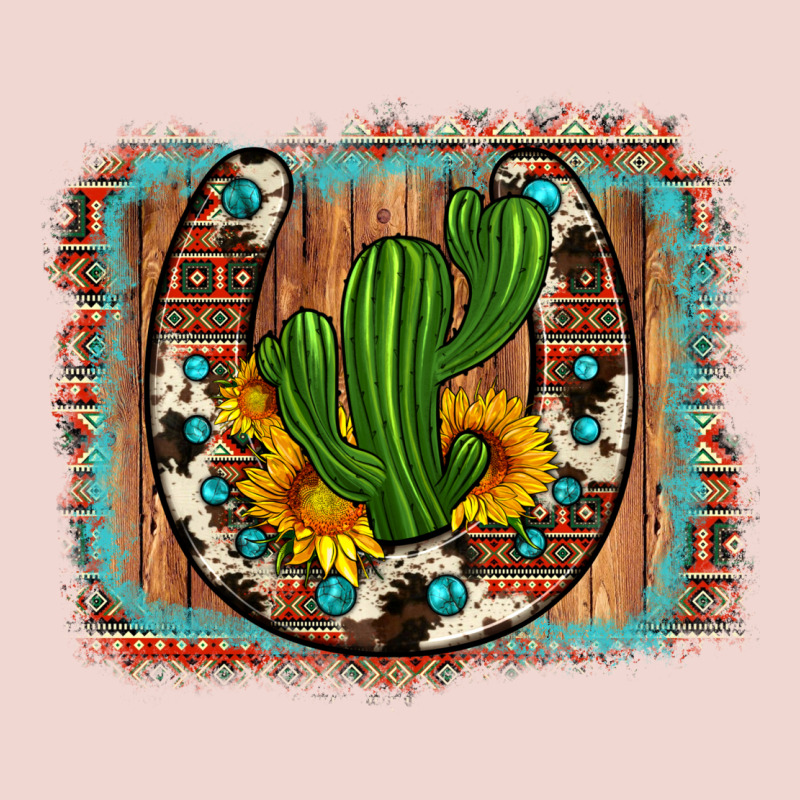 Cactus Sunflower Cowhide Horseshoe  Background Premium Sweatshirt by Artiststas | Teevron