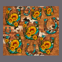 Sunflower Turquoise Leopard Cowhide Horseshoe Premium Sweatshirt | Teevron