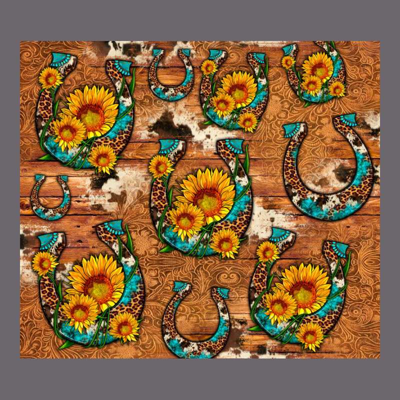 Sunflower Turquoise Leopard Cowhide Horseshoe Premium Sweatshirt by Artiststas | Teevron