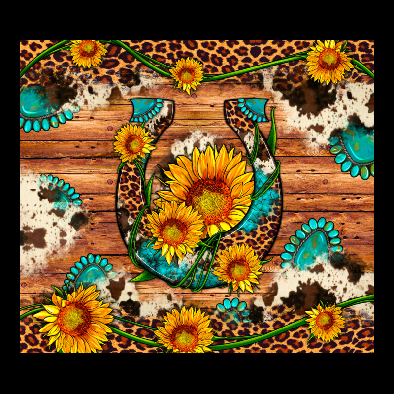 Sunflower Gemstone Leopard Cowhide Horseshoe Premium Sweatshirt by Artiststas | Teevron