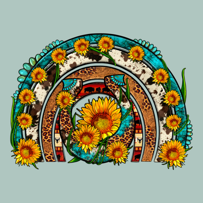 Sunflower Gemstone Leopard Cowhide Horseshoe Rainbow Premium Sweatshirt by Artiststas | Teevron