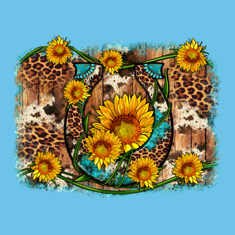 Sunflower Gemstone Leopard Cowhide Horseshoe Background Premium Sweatshirt by Artiststas | Teevron