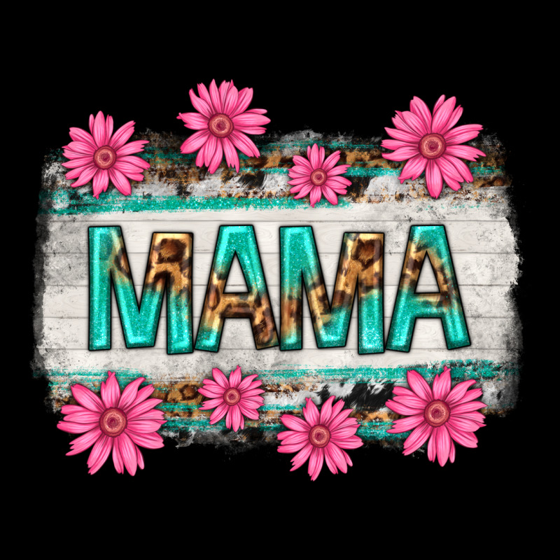 Mama Leopard With Turquoise Background Long Sleeve Tee by texasbilliewilder | Teevron