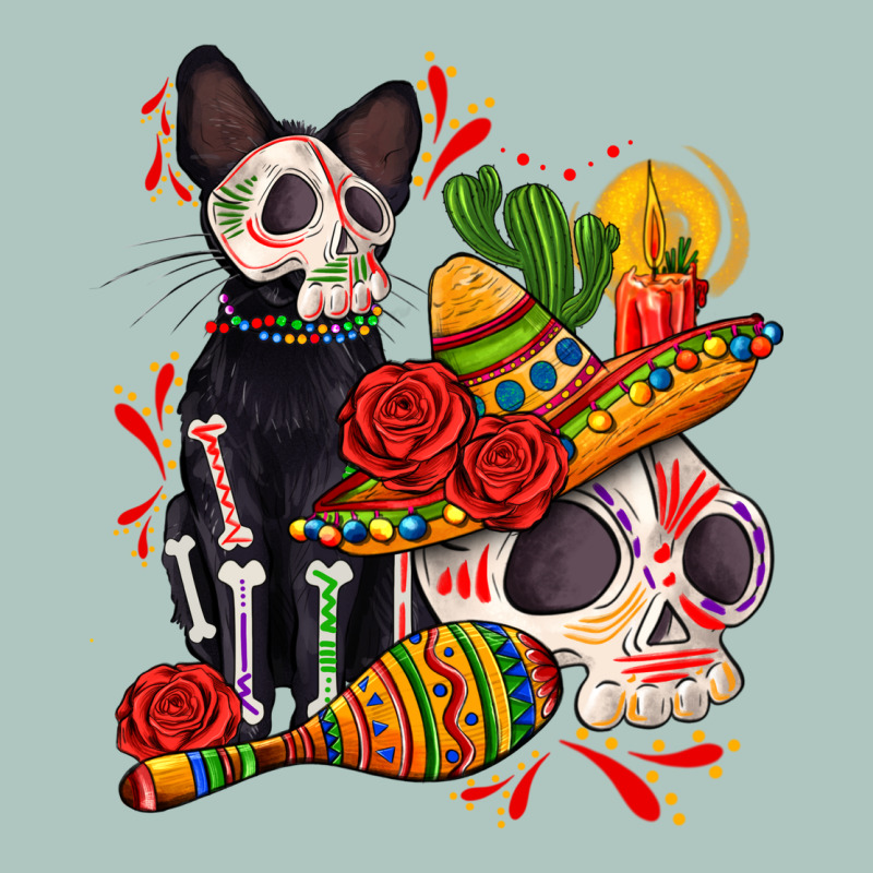 Mexican Dead Day With Skeleton Cat Premium Sweatshirt by AdoDesignShop | Teevron