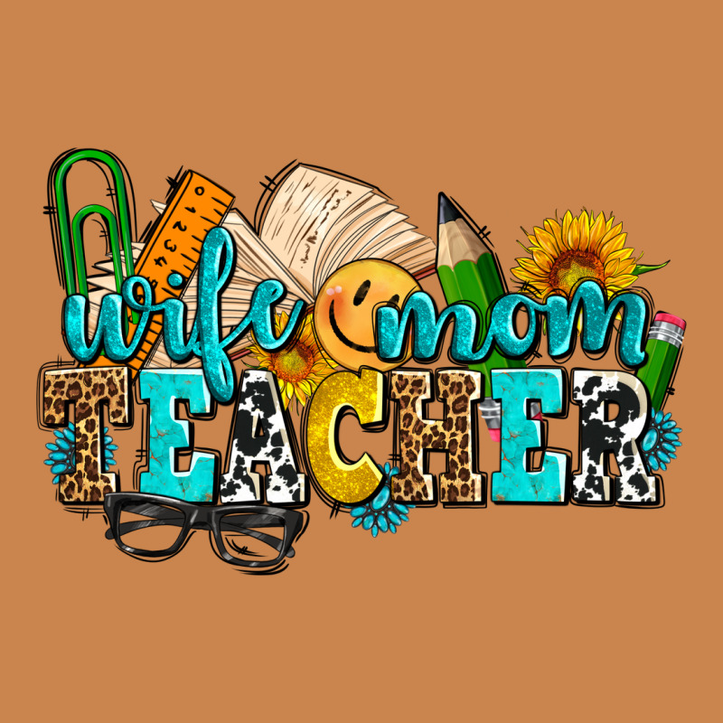 Wife Mom Teacher With Sunflowers Heavyweight Hoodie by AdoDesignShop | Teevron