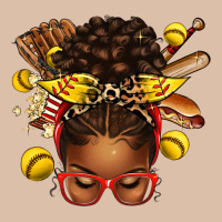 Softball Afro Messy Bun Urban Heavy Tee | Teevron