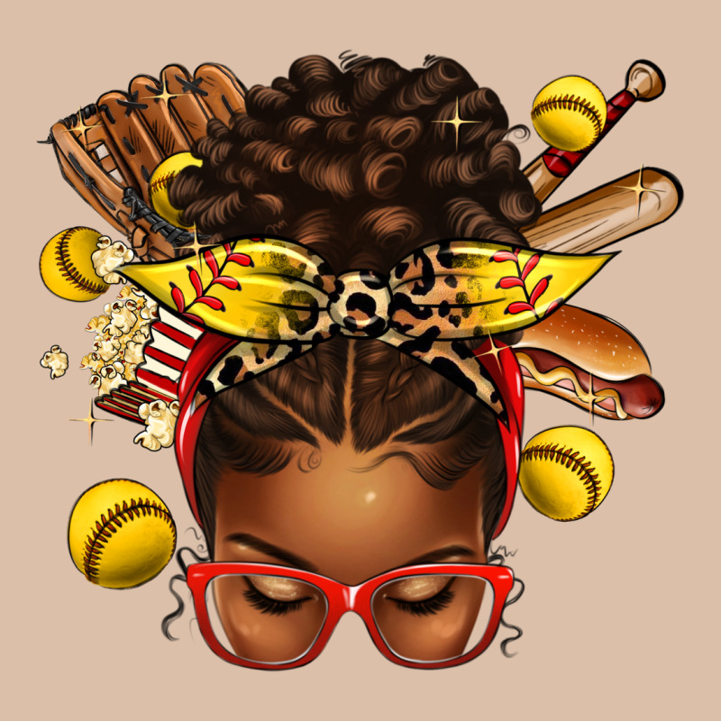 Softball Afro Messy Bun Urban Heavy Tee by texasbilliewilder | Teevron