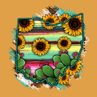 Ohio Map Sunflower Cactus Serape Premium Hoodie | Teevron