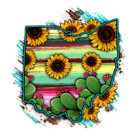 Ohio Map Sunflower Cactus Serape | Teevron