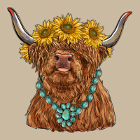 Highland Cow With Sunflower And Gemstone Long Sleeve Tee | Teevron