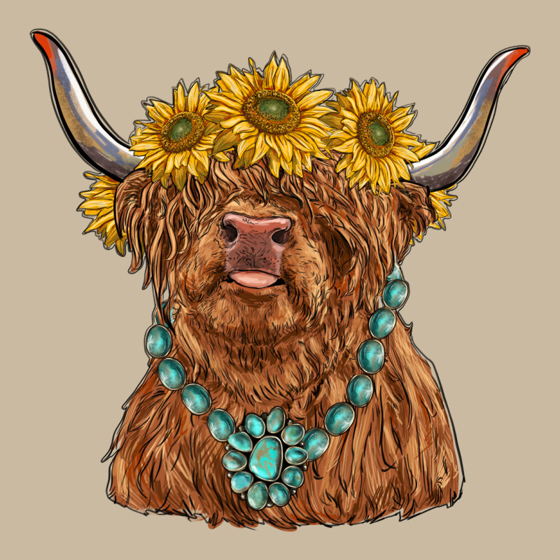 Highland Cow With Sunflower And Gemstone Long Sleeve Tee by RanaPortraitStore | Teevron