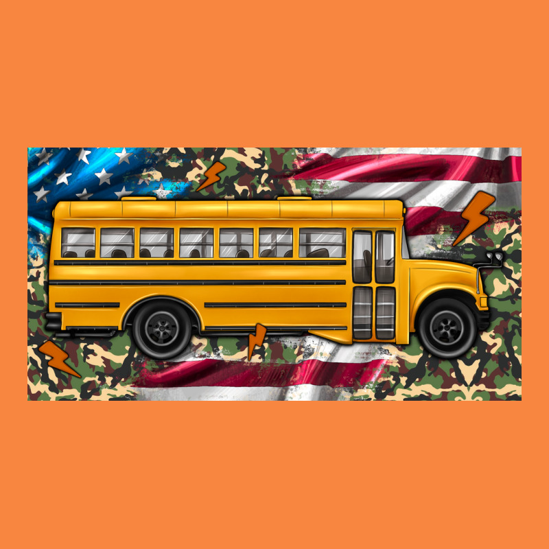 School Bus Camouflage American Flag License Plate Premium Sweatshirt by Artiststas | Teevron