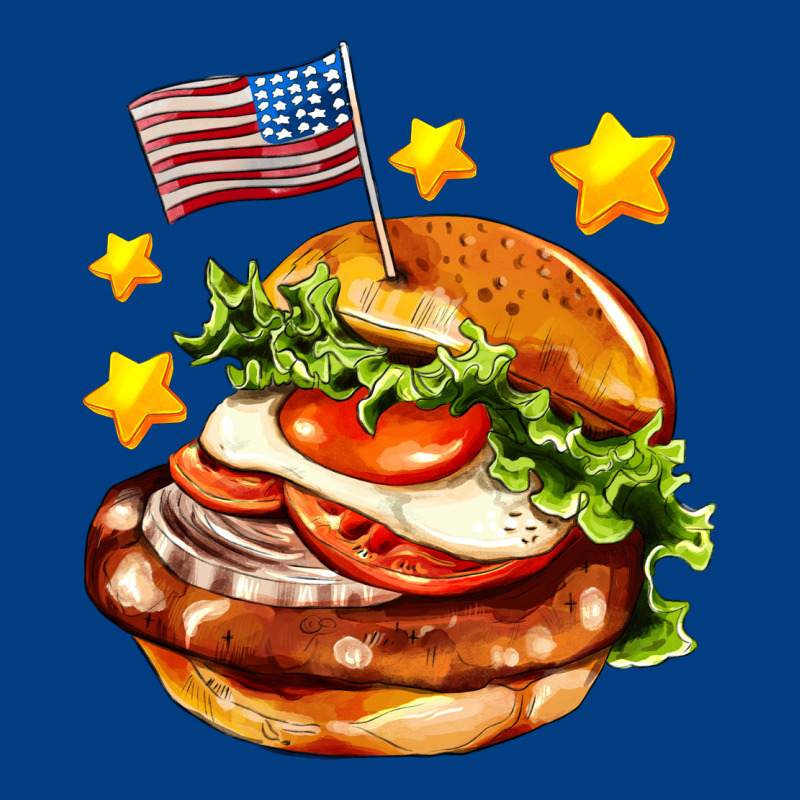American Flag And Hamburger Premium Sweatshirt by AdoDesignShop | Teevron