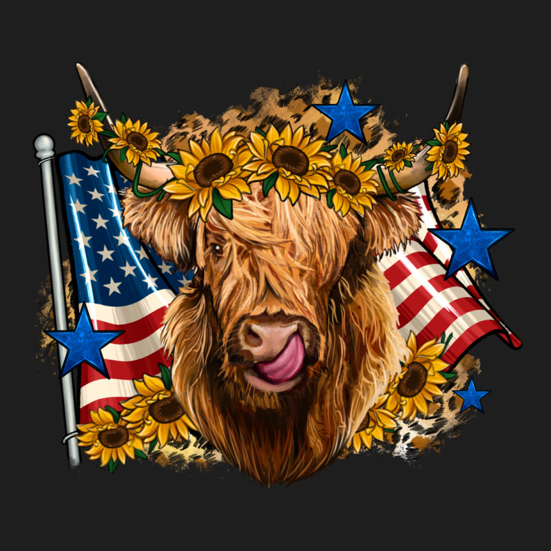 4th Of July Shaggy Cow Leopard Background Heavyweight Hoodie by Jasminsmagicworld | Teevron