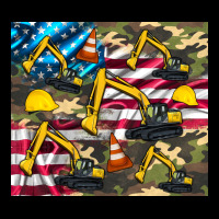 Excavator American Flag Premium Sweatshirt | Teevron