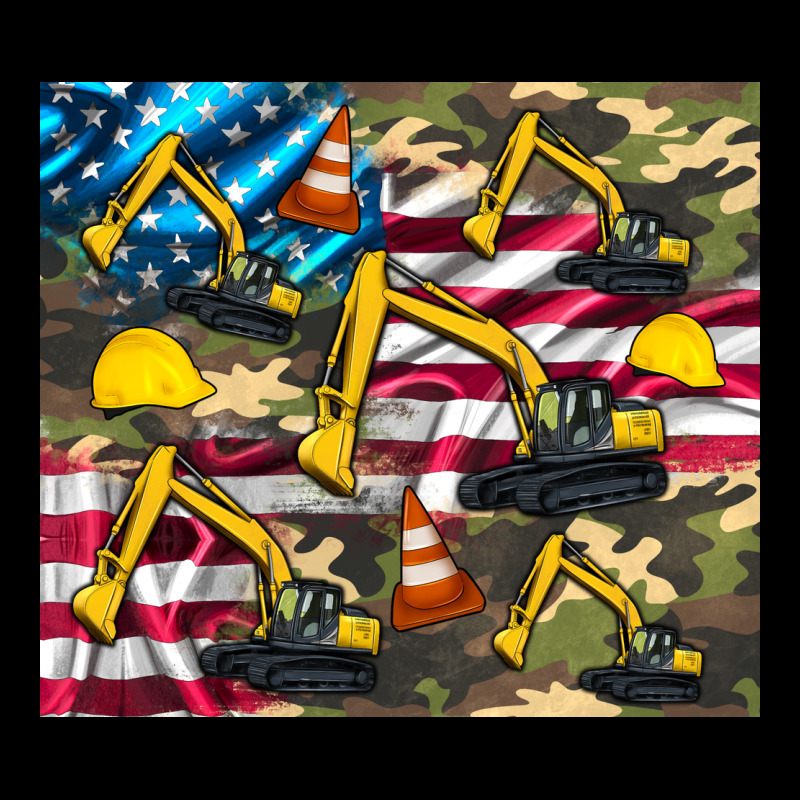Excavator American Flag Premium Sweatshirt by Artiststas | Teevron