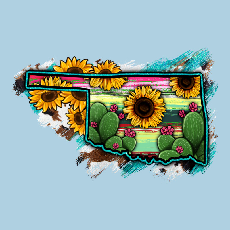 Oklahoma Map Sunflower Cactus Serape Premium Hoodie by RanaPortraitStore | Teevron