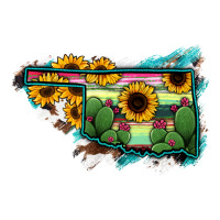 Oklahoma Map Sunflower Cactus Serape | Teevron