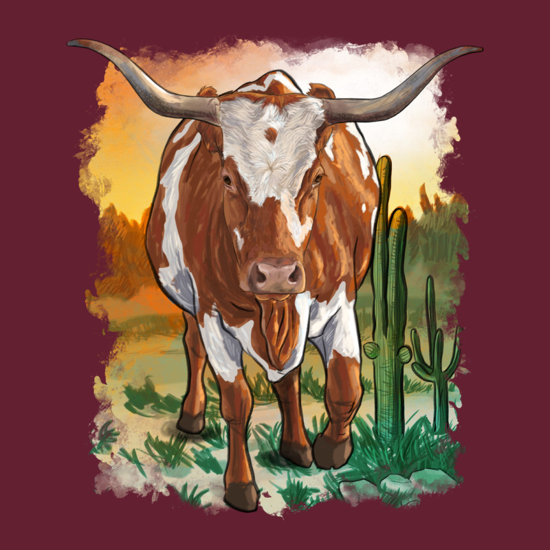 Longhorn Cow With Desert Background Classic Tee by RanaPortraitStore | Teevron