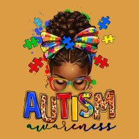 Autism Awareness Afro Messy Bun Urban Heavy Tee | Teevron