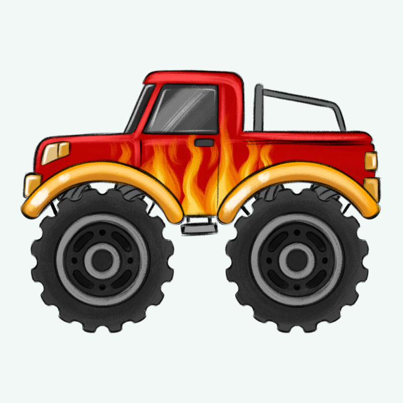 Monster Truck With Flames Premium Hoodie by MaliasSmallBusiness | Teevron