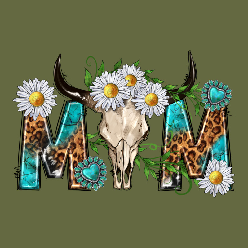 Mom With Bull Skull Long Sleeve Tee by texasbilliewilder | Teevron