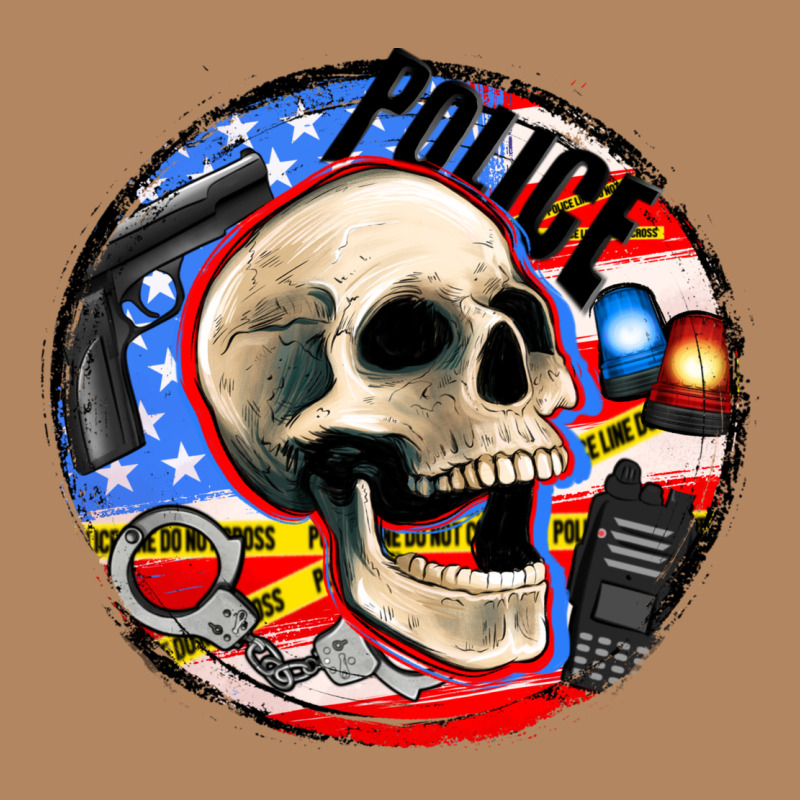 Police Skull And Police Equipment Long Sleeve Tee by AdoDesignShop | Teevron
