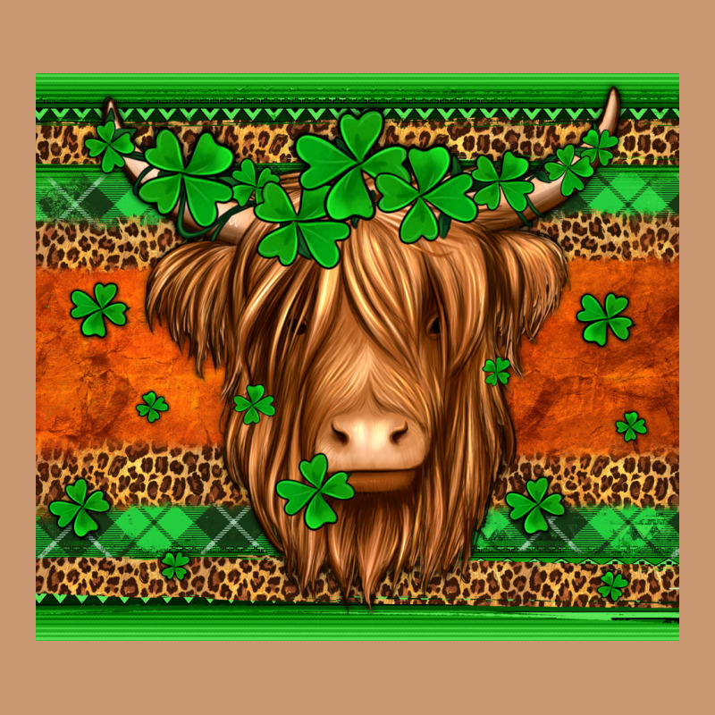 St Patricks Day Long Haired Cow Heavyweight Hoodie by Jasminsmagicworld | Teevron