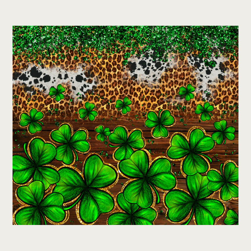 St. Patrick's Day Leopard Cowhide Tumbler Zipper Hoodie by Neo Western | Teevron