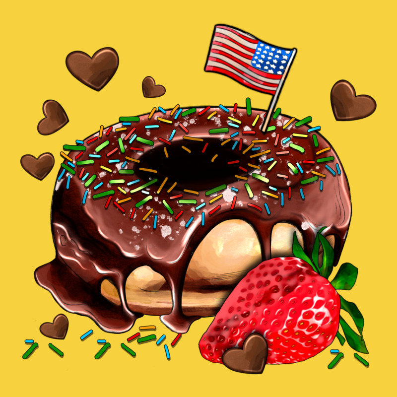 Donut Strawberry And Usa Flag Premium Sweatshirt by AdoDesignShop | Teevron