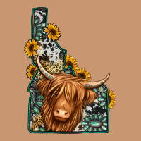 Idaho Map Long Haired Cow Heavyweight Hoodie | Teevron