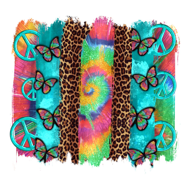 Hippie Peace Sign Butterfly Leopard And Tie Dye Brushstroke Premium Sweatshirt by Artiststas | Teevron