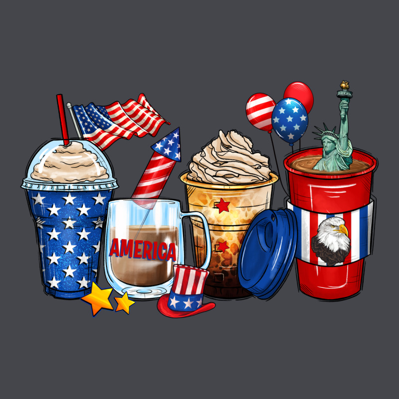 4th Of July Coffee Cups Long Sleeve Tee by Zillion Design Studio | Teevron