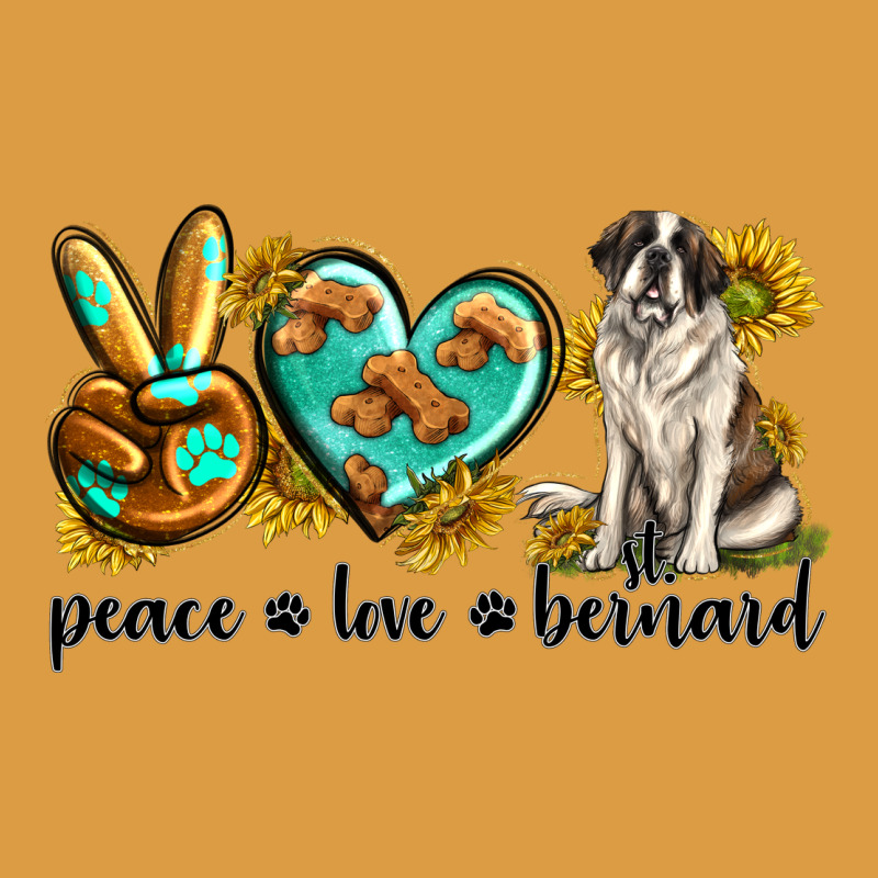 Peace Love St. Bernard Urban Heavy Tee by texasbilliewilder | Teevron