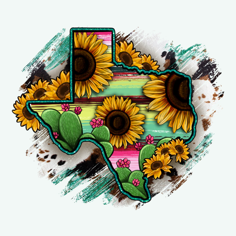 Texas Map Sunflower Cactus Serape Premium Hoodie by RanaPortraitStore | Teevron