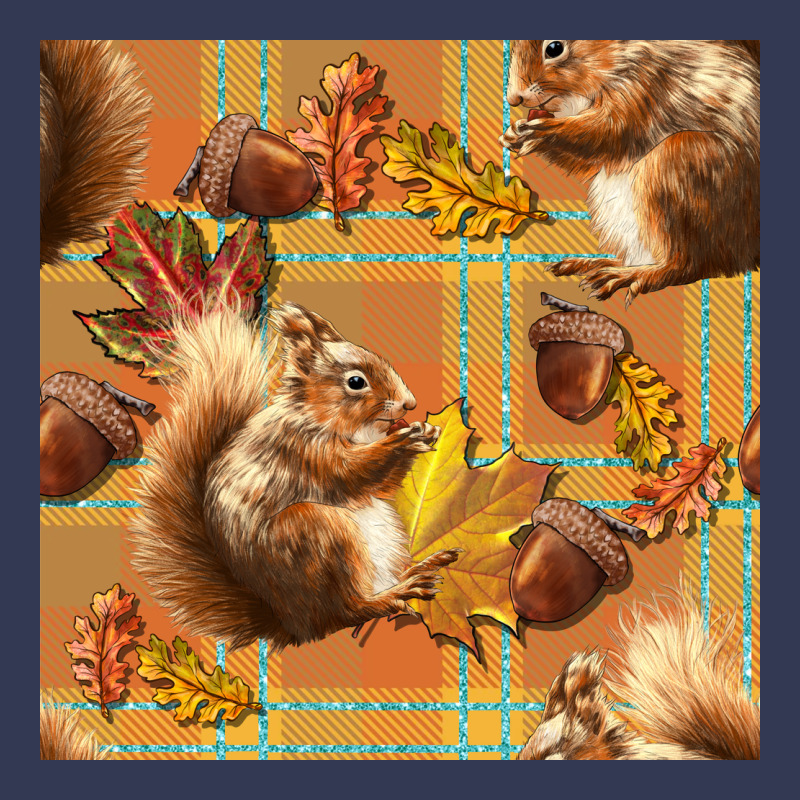 Fall Squirrel And Plaid Seamless Heavyweight Hoodie by BundleAndBundleShop | Teevron