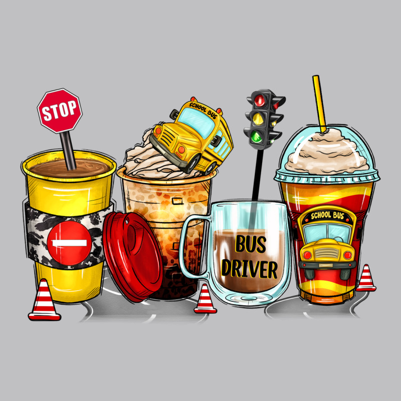 Bus Driver Coffee Cups Long Sleeve Tee by Zillion Design Studio | Teevron