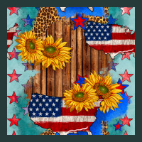 Usa Map With Sunflowers And Leopard Seamless Pattern Premium Sweatshirt | Teevron
