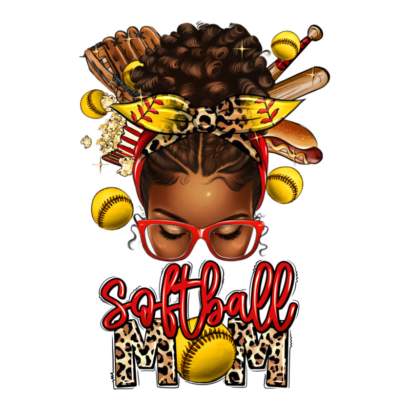 Softball Mom Afro Messy Bun Long Sleeve Tee by texasbilliewilder | Teevron