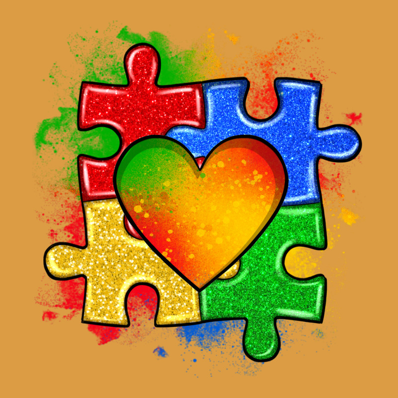 Autism Puzzle Pieces Heart Urban Heavy Tee by Zillion Design Studio | Teevron