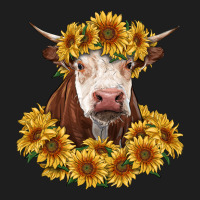 Hereford Cow With Sunflowers Classic Tee | Teevron