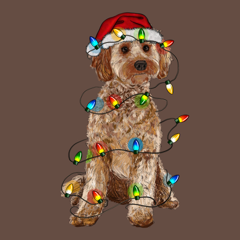 Cockapoo With Christmas Lights Long Sleeve Tee by RanaPortraitStore | Teevron