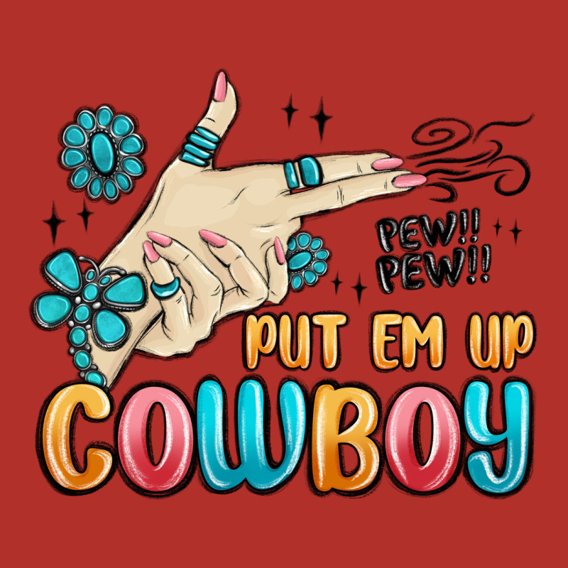Western Turquoise Put Em Up Cowboy Premium Hoodie by MaliasSmallBusiness | Teevron