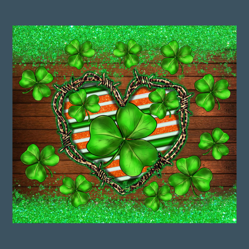 St.patricks Heart Shamrocks Glitter Urban Heavy Tee by BarkalooDesign | Teevron