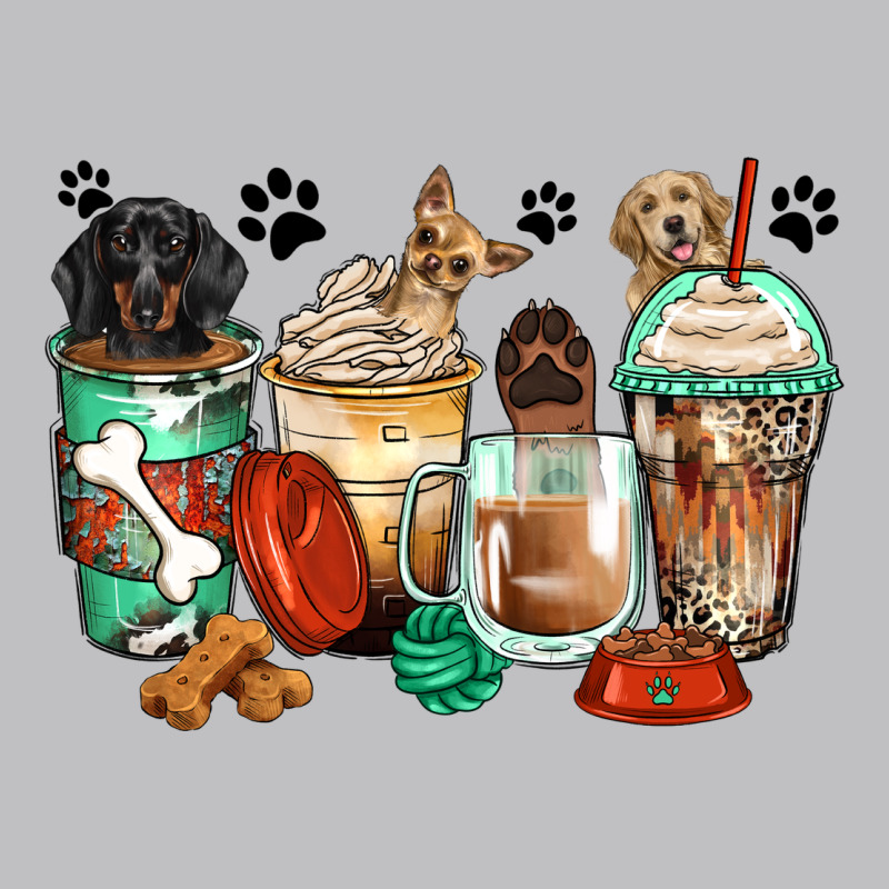 Dog Coffee Cups Long Sleeve Tee by Zillion Design Studio | Teevron