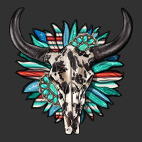 Western Bull Skull With Sunflower And Gemstone Urban Heavy Tee | Teevron