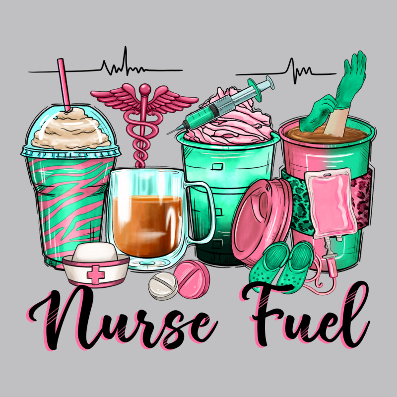 Nurse Fuel Coffee Cups Long Sleeve Tee by Zillion Design Studio | Teevron