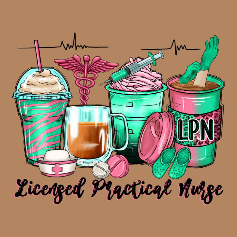 Licensed Practical Nurse Coffee Cups Long Sleeve Tee by Zillion Design Studio | Teevron