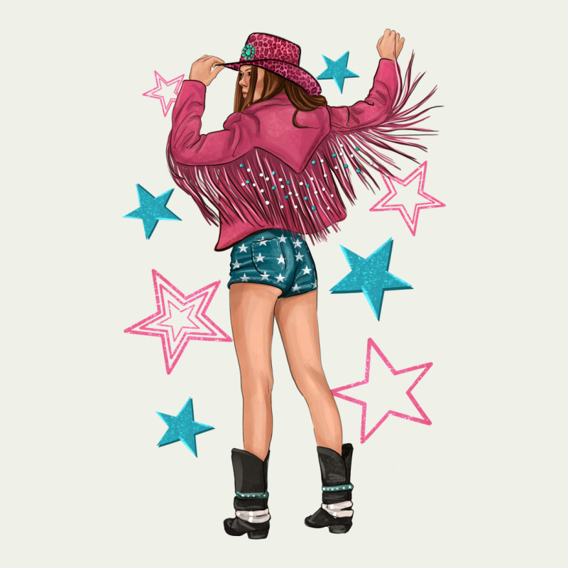 Western Pink With Stars And Cowgirl Urban Heavy Tee by texasbilliewilder | Teevron