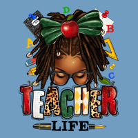 Teacher Life Afro Locs Messy Bun Urban Heavy Tee | Teevron